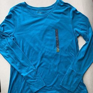 Tek Gear Teal/Blue/Green Long Sleeve Drytek w/ Thumb Holes Shirt Size Large NWT